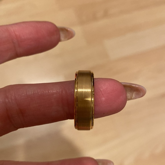 SIZE 12.5 THE CEO YELLOW GOLD PLATED TUNGSTEN WEDDING BAND SIZE 12.5 - Picture 6 of 10